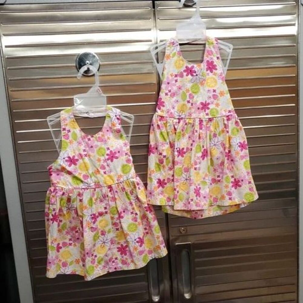 Twins! KRU little Matching Floral Sundresses